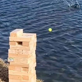 WATCH: Incredible golfer plays GOLF JENGA by skipping shot across lake